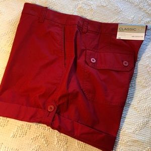 Women’s Shorts Liz Claiborne Red Fold up NWT
